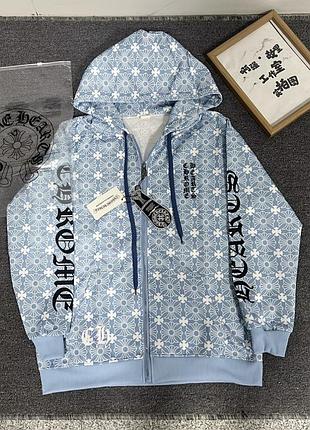 Худі унісекс chrome hearts monogram logo blue
