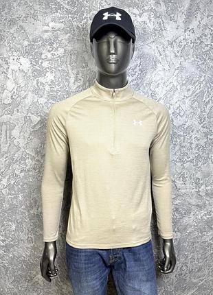 Under armour tech tee кофта лонгслив s-m размер спортивная бежевая