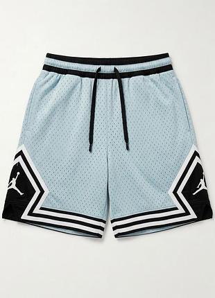 Спортивні шорти чоловічі jordan diamond mesh shorts блакитні, чорні (l)