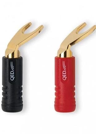 Акустические разъемы qed screwloc abs duo spade 2red 2blk
