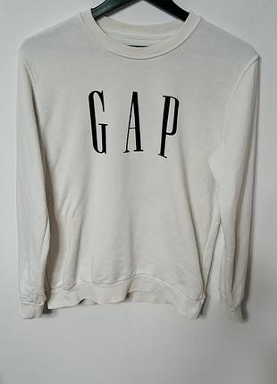 Світшот чоловічий gap білий з чорним логотипом