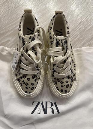 Кеди zara з леопардовим принтом