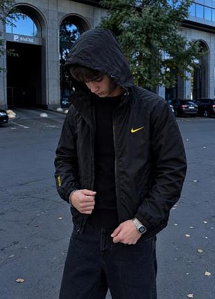 Чоловіча вітровка nike чорна, розміри xs-xxl, нейлон, gore-tex