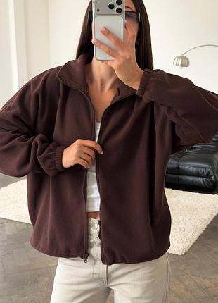 Женская теплая кофта на молнии флиска зипка