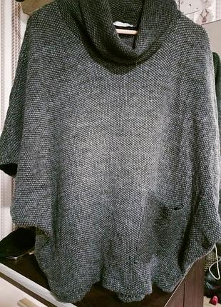 Кофта-пончо шерстяна, lv clothing. італія. розмір оверсайз.