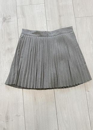 Жіноча міні-спідниця zara плісе сіра xs