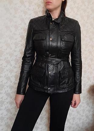 Mango шкіряна куртка бомбер утеплена