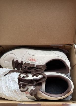 Кроссовки женские puma palermo бежевые, коричневые, размер 40, длина стельки 25.5 см