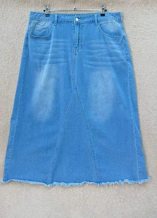 Джинсовая юбка с карманами,2xl💙💙💙