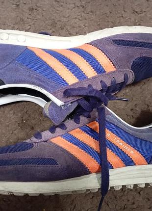 Кросівки жіночі adidas замшеві синьо-помаранчеві