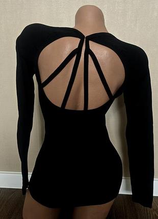 Лонгслів жіночий marciano by guess чорний з сітчастими вставками