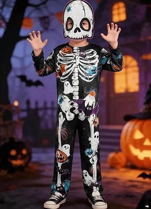 Карнавальный комбинезон, костюм скелет на halloween на 2-3 года