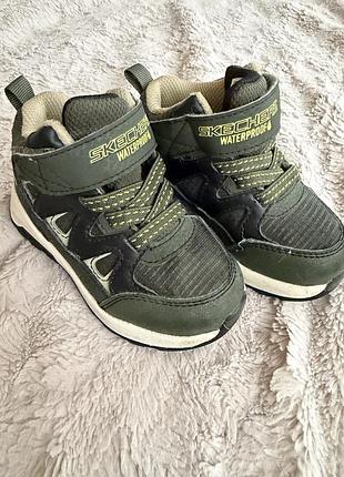 Черевики дитячі skechers waterproof хакі, 23 розмір