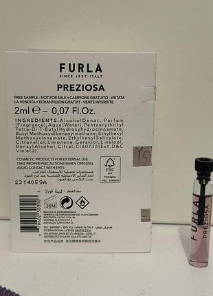 ❤️furla preziosa eau de parfum, пробник, оригінал 2