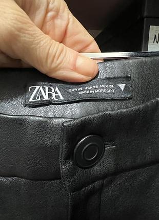 Жіночі лосіни zara зі шкіри, чорні, розмір s
