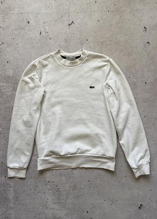 Бавовняний білий світшот кофта  lacoste