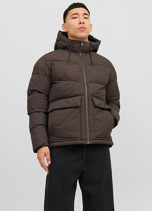 Чоловіча зимова куртка jack&jones коричнева, розмір xxl