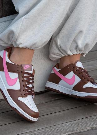 Кросівки жіночі nike sb dunk white brow pink