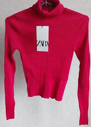 Водолазка для дівчинки zara малиновий спокійний колір ,машинна в'язка на 10-13 років
