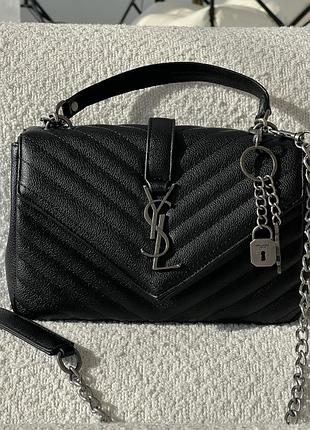 Женская сумка ysl с фурнитурой серебро
