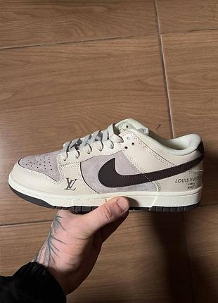 Sb dunk low x louis vuitton grey black