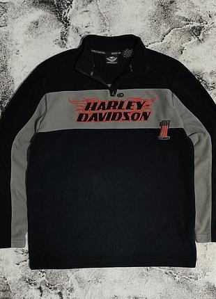 Harley davidson фліска чоловіча з великим логотипом харлей девідсон флісова кофта зіп-худі