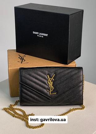 Сумочка cassandre matelasse chain wallet in grain de poudre embossed leather💗