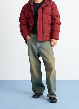 Куртка-пуховик чоловіча dickies eagleville hooded puffer бордова