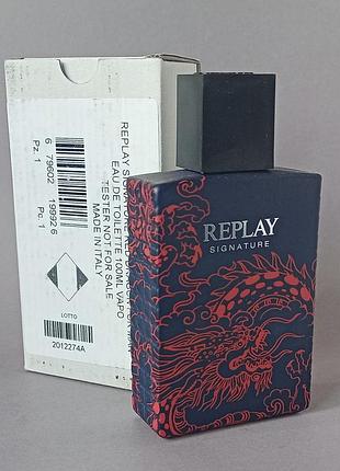 Signature replay signature red dragon 100 мл тестер для чоловіків (оригінал)