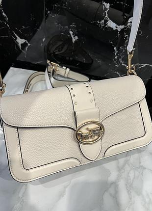 Сумка coach georgie shoulder bag кремова 7