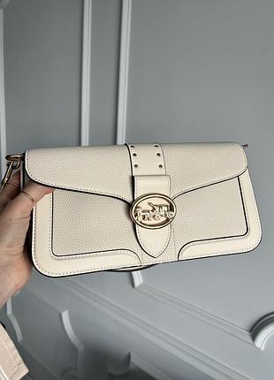 Сумка coach georgie shoulder bag кремова 2