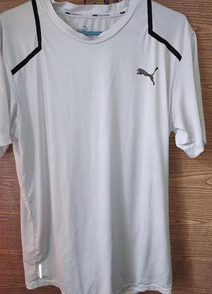 Спорт фирменная мужская спортивная футболка puma men's evo core t-shirt белого цвета.л