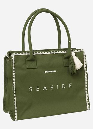 Пляжна сумка жіноча calzedonia seaside хакі зелена
