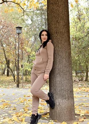 Теплый спортивный костюм трехнить флис арт:7650