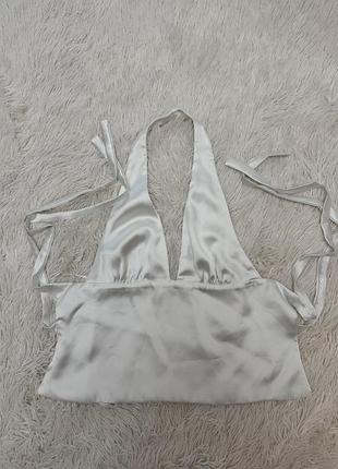 Білий сатиновий топ zara