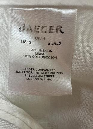 Белый льняной пиджак jaeger 6