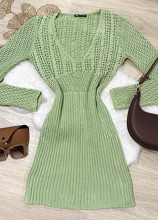 Вʼязана міні сукня бренду zara 💚