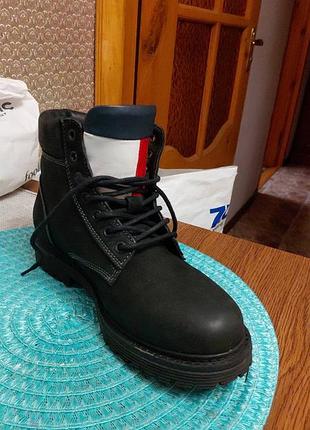Tommy hilfiger iconic nubuck boot чорні(оригінал)