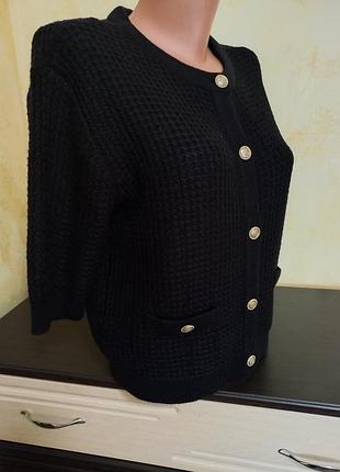 Кардиган 60% cotton vero moda s-m черный цвет с золотыми пуговицами
