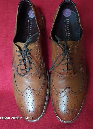 London brogues hand crafted стильные кожаные туфли англия
