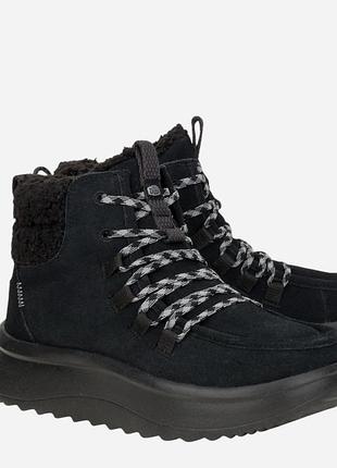Жіночі зимові черевики hey dude wendy peak apres suede cozy у чорному кольорі . розмір:41