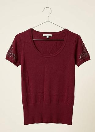 Топ жіночий laura ashley бордовий з паєтками