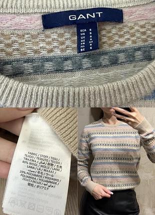 Вовняний светр gant з орнаментом fair isle