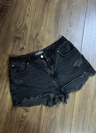 Жіночі джинсові шорти primark denim co. графітового/чорного вареного кольору, розмір eur