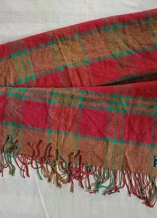 ​теплий кардиган-палантин / шарф у клітинку з шерстю ягняти (lambswool), made in italy