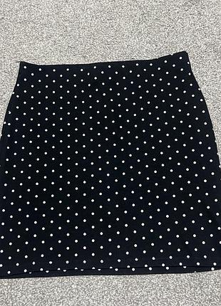 Спідниця чорного кольору в білий горошок polka dot