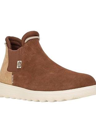 Жіночі замшеві черевики heydude branson suede novelty у коричневому забарвленні. розмір:39