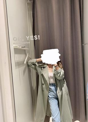 Плащ жіночий stradivarius тренч м'ятний s