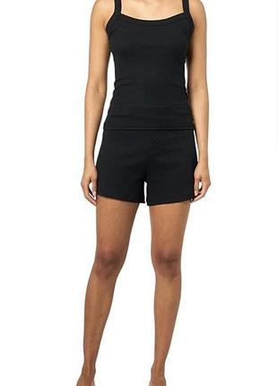 Пiжамний комплект boss чорний rib tank and short pajama set