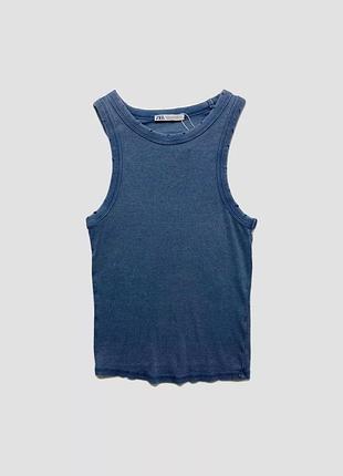 Майка в рубчик zara